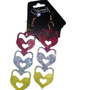 Multicolor Heart Earrings